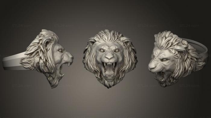 Jewelry rings (lion ring, JVLRP_0441) 3D models for cnc